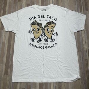 White Graphic T-Shirt - Dia Del Taco Edition, Size-XL